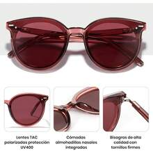 Cyxus Lentes de Sol para Mujeres, Lentes Polarizados Mujeres Lente Retro Protección UV para Conducir, Viajar, Compras - Lente Rojo 1945 - Ver 8