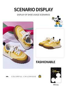 Disney 1 Pair Children's Sneakers, Suitable For Daily Wear, Festivals, Sports, Outdoor Activities, Comfortable, Non-Slip, Durable, Breathable (Boys' Sneakers, Boys' Skate Shoes, Children's Sneakers, Girls' Sneakers, Girls' Skate Shoes) - Yellow - View 7