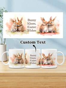 1pc 11oz Custom Easter Mugs, Coffee Mugs With Customized Text, And Mugs Customized With Rabbit Shapes. They Can Be Used As Gifts And Are Unique Presents For Family Members - Style 6 - View 15