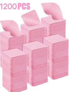 200/400/1200Pcs Lint-Free Nail Wipes - Professional Nail Polish Remover Pads, Unscented, UV Gel Cleansing Tissues For Manicure Prep And Finishmixed-Color Nail Care Cleaning Wipes, Purple Non-Woven Heart-Shaped Cleaning Wipes, Pink Nail Tools, Square White Box Packaged Gel Nail Polish Remover Wipes, Black Cleaner, Lint-Free Nail Remover Wet Wipes Cleaning Paper - Multicolor - View 2