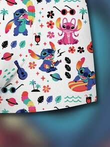 Disney Stitch & Angel 男士 3D 印花平角内裤，休闲日常必备内衣，时尚设计 - 彩色 - 查看 5