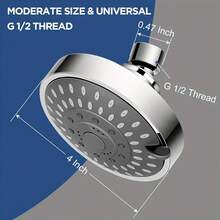 5-Mode High Pressure Shower Head - The Washington Post, NBC News, Today TV Show Recommended - High Flow Fixed Showerheads (4 Inch Chromes) - A - View 5