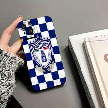 Logotipo del Pachuca Club de Fútbol sobre fondo a cuadros. Esta elegante funda es compatible con Samsung, Apple, OPPO, , etc. Fabricada en TPU flexible, resistente a golpes y arañazos, ofrece una excelente protección contra caídas y un agarre cómodo. Es un regalo ideal para familiares, amigos y seres queridos, ideal para festivales, San Valentín, , funda para iPhone y funda negra. - Negro - Ver 6