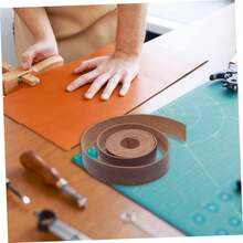 STOBOK 1 Rollo correa de cuero de una sola capa correa bolso tiras de cuero de plena flor tiras de cinturón Semi-acabado manual artesanía tira de arte chulo Material cuero pu - Cafetería - Ver 9