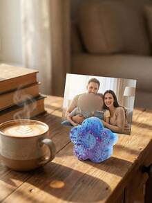 1pc Love Cloud Plum Blossom Shaped Silicone Mold, Insert Card Base Silicone Mold, Suitable For Diy Resin Crafts Card Stand/Photo Display Stand, Message Clip - White - View 6