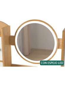 Tocador Multifuncional Con Espejo Led Con Cajas, Tocador (sólo Mesa),Suministro de energía USB - Multicolor - Ver 5