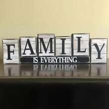 Family Is Everything, Rustic Wooden Sign, 3D Block Font, Home & Fireplace Wall Decor, Holiday Wall Art, No Electricity Required - Multicolor - View 7