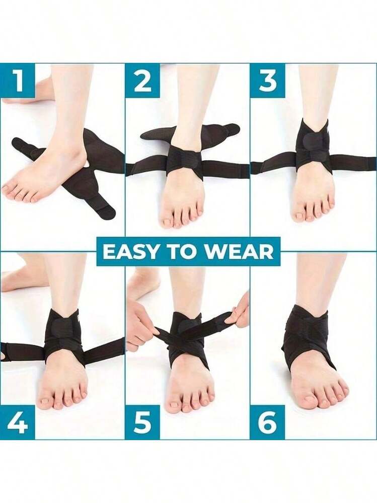 1pc Adjustable Ankle Support Strap, Compression Wrap For Sports, Running, Basketball, Volleyball To Prevent Sprain, Recovery, Unisex Gym Accessory - A - View 6
