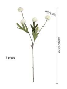 1支50厘米仿真蒲公英花茎，丝绸花，仿真植物枝条，适用于家居客厅卧室装饰、秋季装饰、房间装饰、桌面装饰、花园装饰、情人节礼物、生日毕业礼物 - 白色 - 查看 6