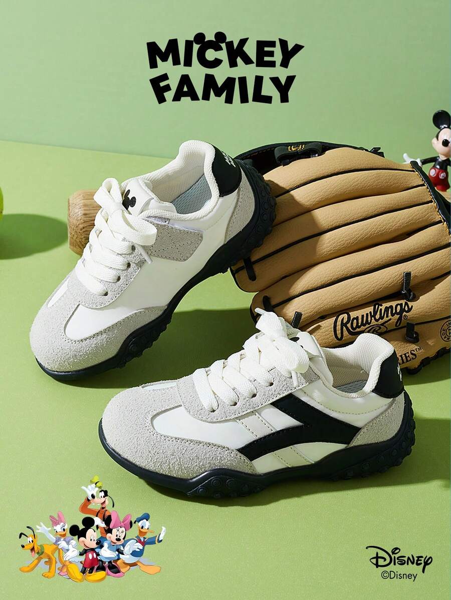 Disney 1 Pair  Collaboration Children's Sneakers, Suitable For Daily Wear, Festivals, Sports, Outdoor Activities, Comfortable, Non-Slip, Breathable (Boys' Sneakers, Boys' Skate Shoes, Children's Sneakers, Girls' Sneakers, Girls' Skate Shoes) - Grey - View 1