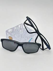 1 Lentes para Graduación 2610 Clips 2 un 1de Imán para ombre quadrado material TR 90 lente anti blu  Liso    Casual  Casual    Ninguno - Azul marino - Ver 4