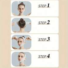 Sangle de levage du visage en forme de V en graphène, taille ajustable, respirante, réutilisable pour hommes et femmes - Noir - Voir 7