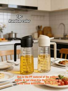 1pc 400ml 2-In-1 Olive Oil Sprayer Bottle, Multi-Functional Tilting Spraying Design, Leak-Proof Seasoning Container, Suitable For Cooking, Grilling, Salad, Baking, Soy Sauce, Vinegar, Essential Kitchen Tool - Multicolor - View 15