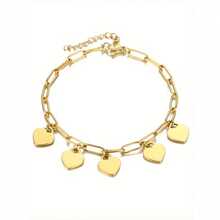 1PC Custom Name Bracelets For Women Men Personalized Heart-Shaped Charms Bracelet Customized Names Date Paperclip Chain Bracelet 1-5pcs Pendants Stainless Steel Jewelry Family Anniversary Gifts Birthday Gift - Multicolor - View 9