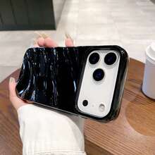 Minimalist 3D Wavy Pattern Phone Case Compatible With IPhone 17 Pro Max/17 Pro/17 Air/17/16 Pro Max/16/16 Pro/16 Plus/15/15 Pro Max/15 Pro/11/12/13/14 Pro Max/11 Pro/11 Pro Max/12 Pro/12 Pro Max/13 Pro/13 Pro Max/14 Pro/14 Pro Max, Soft Shell, Elegant & Creative - Black - View 43