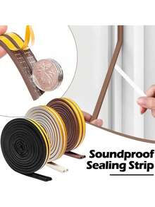5m Self-Adhesive Door & Window Sealing Strip, Soundproof, Anti-Theft, Anti-Collision, Anti-Wind, Suitable For Gaps, Stickers, Wall Stickers, Vinyl Stickers, Home Decor, Spring Decorations, Home Renovation, Rama Decorative Stickers, Gift For Birthday, Graduation - Multicolor - View 2