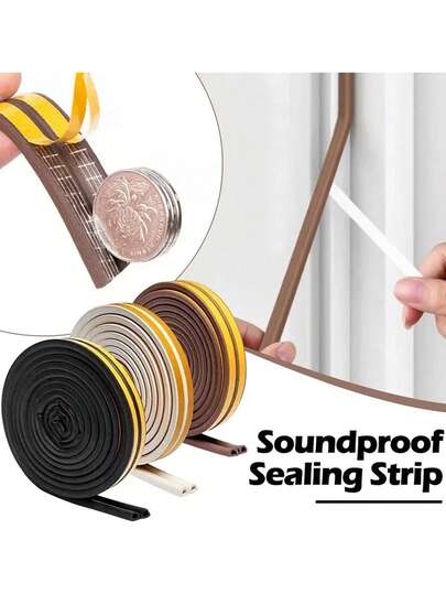 5m 自己接着式 ドア&窓シーリングストリップ、防音、防盗、防衝突、防風、隙間、ステッカー、壁ステッカー、ビニールステッカー、ホームデコレーション、春の装飾、ホームリフォーム、ラマ装飾ステッカー、誕生日、卒業のギフトに適しています