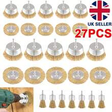 27PCS Rotary Wire Brush Cleaning Wheel Cup Brush Drill Attachment Bit Set Tool - Gold - View 11