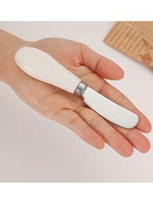 1件不锈钢黄油刀、奶酪刀、面包涂抹刀、果酱涂抹刀、调味品涂抹刀 - 白色 - 查看 4