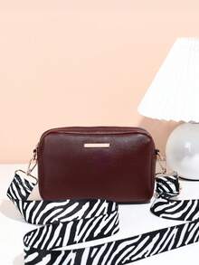 1pc Girls' Minimalist Crossbody Bag & Coin Purse, Zebra Print Adjustable Wide Strap, Fashion Flat Fabric, Ideal Gift - Multicolor - View 16