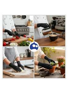 Guantes de Nitrilo Desechables, Libre de Látex y Polvo, Talla S, Flexibles, Resistentes, Textura Lisa, Diseño Ambidiestro, Ajuste Perfecto. Bluelander - 100 piezas negras - Ver 7