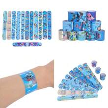 Disney 6/12/24pcs/Set Blue Cartoon Stitch Themed Elastic Bracelets, Cute Stitch Pattern, Suitable As Birthday Gift, Party Favor, And Classroom Reward - Multicolor - View 10