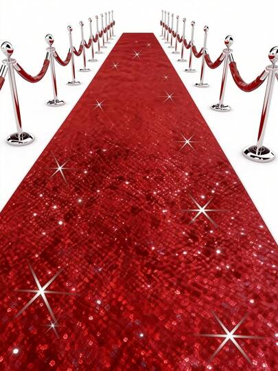 1 pieza Alfombra de pasillo con lentejuelas rojas brillantes de 1/3/5/10M, alfombra de boda, decoración de boda con alfombra brillante, decoración de fiesta de cumpleaños, ceremonia y celebración, decoración de escenario de evento, accesorios de ceremonia, decoración de entrada de tienda, decoración de fiesta de vacaciones, decoración del hogar, decoración de fiesta al aire libre, decoración de fondo, decoración de fiesta de Halloween y Navidad, suministros para fiestas de boda, decoración del hogar. La alfombra larga se puede cortar.