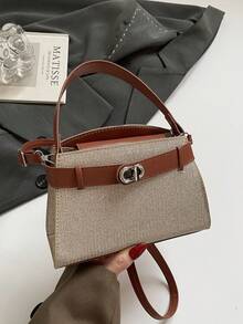 New Fashionable Casual Chic Ins Style One Shoulder Bag, Commuting Minimalist Crossbody Handbag For Women - Gold - View 6