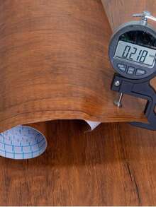 Self-Adhesive Mahogany Brown Wood Grain Contact Paper - 1 Roll Waterproof Peel And Stick Wallpaper - For Speaker, Furniture Renovation, Desktop Repair, Home - Phoebe Elm - View 2
