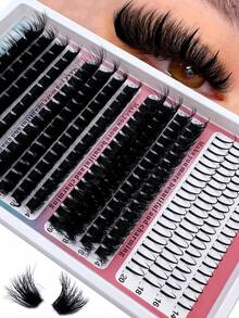 320pcs/312pcs/240pcs 4 Styles Manga Lash Clusters Spike Lashes Individual Lash Clusters,Spikes+120D+160D+200D/Spikes+60D+80D+100D/Spikes+40D+60D+80D Multi-Type Natural Look, 6-21mm Mixed Length,Cat Eye Dramatic Wet Eyelashes Reusable Individual Segmented False Eyelashes Wispy&Ultra Soft DIY Eyelash Extension At Home - DD - 查看 12