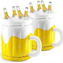 Thùng làm mát bia bơm hơi cỡ cực lớn, cốc bia, đồ uống giải khát cỡ lớn cho lễ hội Oktoberfest, thùng làm mát đồ uống nổi trên mặt nước, xô đá, thích hợp cho các buổi tụ họp ngoài trời, tiệc nướng, tiệc bể bơi mùa hè, trang trí tiệc. - Màu vàng - Xem 12