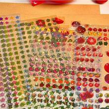 复古番茄方形元素透明贴纸，可爱装饰贴纸，适用于剪贴簿、日记本、计划本、生日礼物、派对礼物、节日礼物，也适用于美甲、DIY 手工艺品 [随机款式] - 紅色 - 查看 4