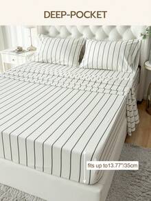 Bộ chăn ga gối 4 món, dễ giặt ủi, mềm mại và thân thiện với da, bao gồm 1 ga trải giường, 1 ga bọc nệm, 2 vỏ gối, thoáng khí, mang lại giấc ngủ thoải mái hơn, phong cách tối giản, món quà tuyệt vời dành cho bố mẹ và bạn bè. - Nhiều màu - Xem 5