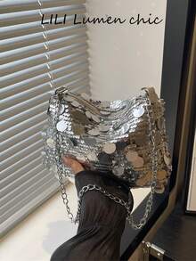 This Is A Shiny, Lightweight, , And Spacious Women's Crossbody Bag. It's Both Stylish And Versatile, Suitable For Various Occasions Such As Parties, Travel, Dinners, And New Year's Celebrations. - Multicolor - View 1