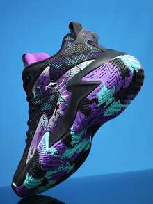 All Season Campus Style Basketball Boots, Student Basketball Training Shoes, Basketball Competition Shoes, Wear-Resistant Sole - Black - View 3