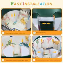 FEISIKE - Cojín de columpio para bebé para exteriores compatible con asiento de respaldo alto resistente para niños pequeños de 1 a 3 años desmontable y lavable columpio no incluido - como en la foto - Ver 6