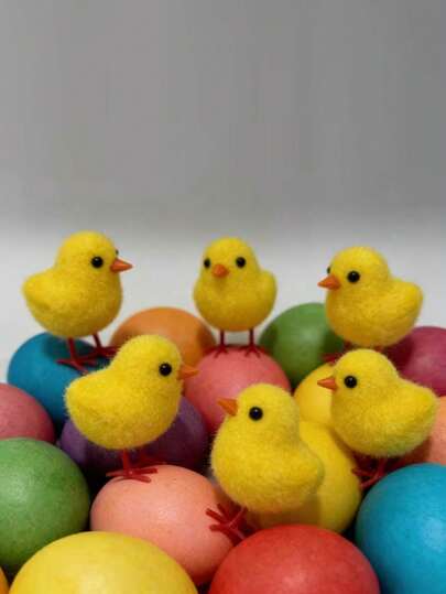 5pcs Cute Plush Easter Chick Decorations, Featuring Adorable Yellow Design And Lively Red Feet, Ideal For Decorating Easter Egg Baskets, Perfect For Birthday Parties, Celebrations, And Home Decor. Suitable For Easter, Valentine's Day, Mother's Day, Weddings, And Other Festive Occasions. As Party Favors, Add A Cute Touch To Spring And Other Holiday Celebrations.