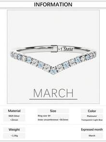 1pc Luxury S925 Sterling Silver V-Shaped Vita Chroma Ring With 12 Birthstones, Suitable For Women, Wedding, Gift For Girlfriend, Holiday - V-shaped - View 53