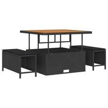 vidaXL Set divano da giardino con cuscini 13 pezzi, nero, in rattan sintetico - nero - Visualizzare 4