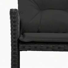 vidaXL L-Förmiges Gartensorfa Mit Tisch Und Kissen, Schwarz Polyrattan - 黑色 - 查看 8