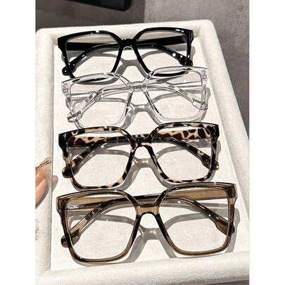 4-Piece Blue Light Glasses Women Set | Unisex Minimalist Style | Ideal For Reading & Computer Use | Multiple Color Combinations | Stylish Fashion Accessories For All Occasions Large-Frame Glasses