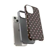 Pink Polka Dot Fashion Vintage Brown Phone Case, Durable And Sturdy Compatible With IPhone 17, 16, 15, 14, 13, 12, 11 Pro Max Provides Strong Protection Spring Gift - Brown - View 4
