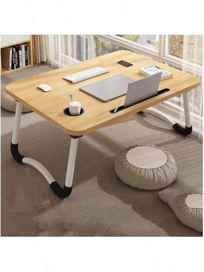 Oversized Portable Folding Computer Table, Multifunctional Folding Table, Computer Bedside Table, Office Folding Table, Bedside Table, Suitable Home Use, Study, Office, Picnic, Viewing, Sturdy And Durable, The Best Choice Holiday Gifts