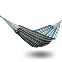 Hamaca Yucateca Colgante Grande XXL 100% Algodón Resistente y Colorida Hecha en México Ideal para Interiores y Exteriores Azul Claro - Azul claro - Ver 7