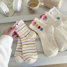 5 Pairs Comfortable Fashion Casual Versatile Cute Cartoon Animal Rabbit Puppy Mid-Calf Socks - Multicolor - View 4