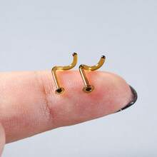 Giga 2PCS Glass Screwed Nose Rings Studs Retainer Holder Stretching Kits Flat Piercing Body Jewelry 16G 18G Hypoallergenic - 2101 - View 8