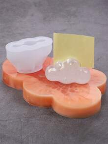 1pc Love Cloud Plum Blossom Shaped Silicone Mold, Insert Card Base Silicone Mold, Suitable For Diy Resin Crafts Card Stand/Photo Display Stand, Message Clip - White - View 15