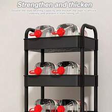 3Tier Rolling Cart Storage Trolley Kitchen Bathroom Laundry Organiser Rack Black - Black - View 8