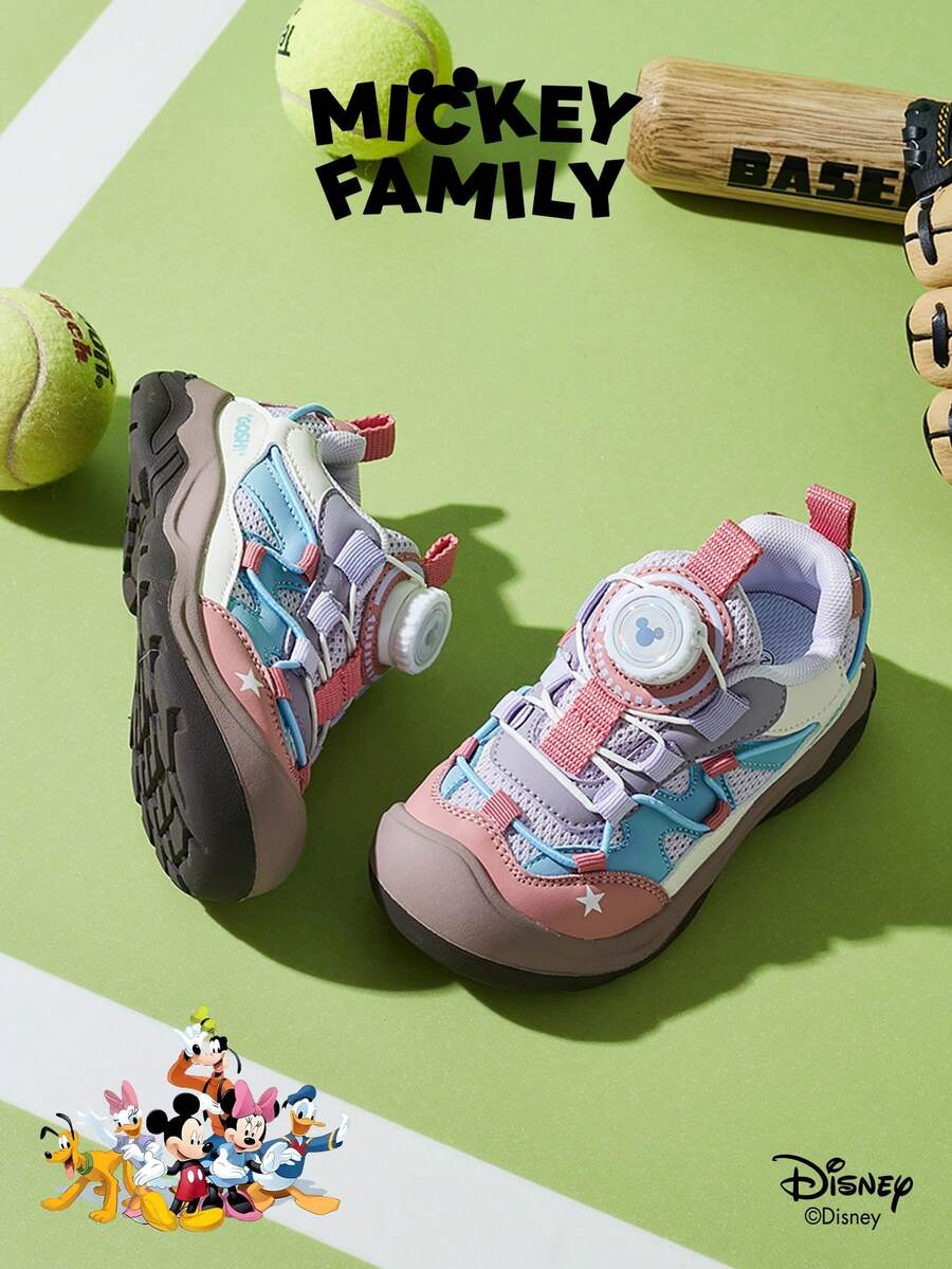 Disney 1 Pair  Collaboration Children's Sneakers, Suitable For Daily Wear, Festivals, Sports, Outdoor Activities, Comfortable, Non-Slip, Breathable (Boys' Sneakers, Boys' Skate Shoes, Children's Sneakers, Girls' Sneakers, Girls' Skate Shoes) - Pink - View 1