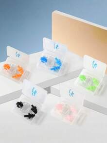 1 Set Swimming Nose Clip & Ear Plugs, Silicone Swimming Accessories, Anti-Leakage Competitive Swimming Equipment - Earplugs and Nose Clips - View 1